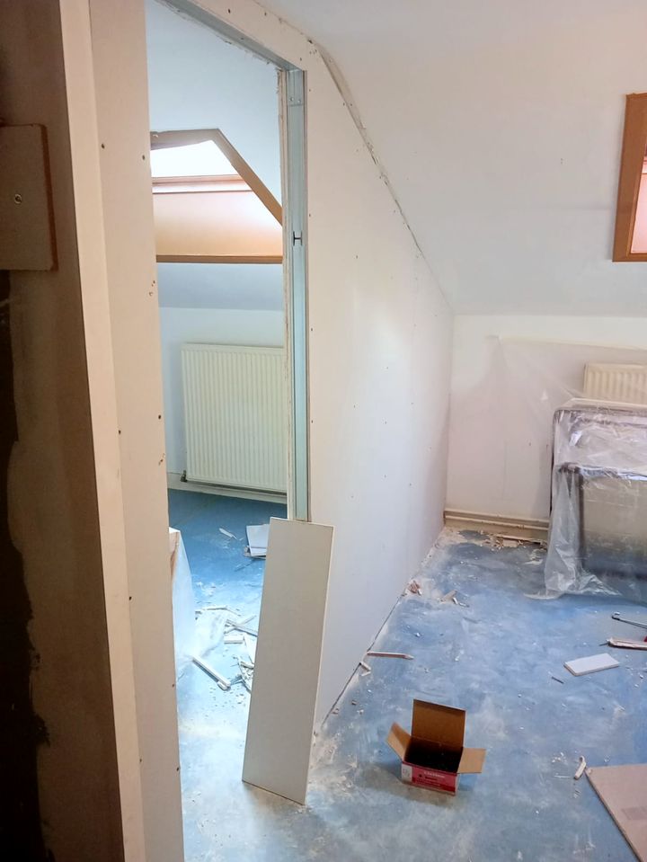 New partition wall with door opening